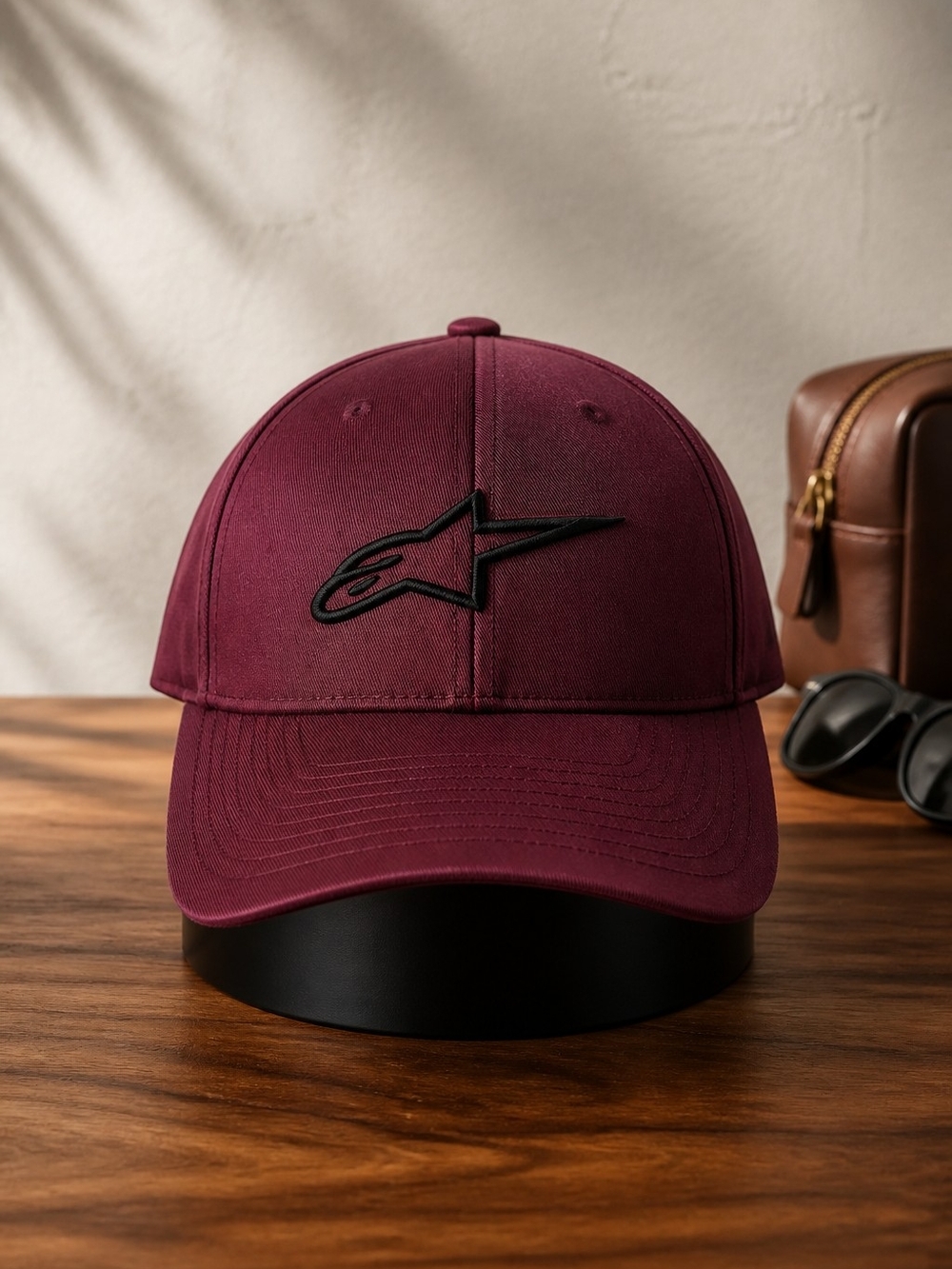 Alpinestars Maroon Baseball Cap with Black Logo